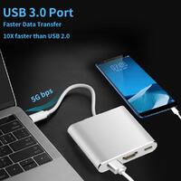 USB C to HDMI Adapter Type C AV Converter 4K HDMI USB 3.0 Port USB-C Female thumbnail