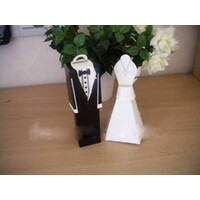 100 Pack of 50 Bride and 50 Groom Wedding Bridal Bomboniere Favor Candy Choc Almond Box - Kate Aspen Design thumbnail