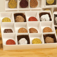 100 Pack of White Card Chocolate Sweet Soap Product Retail Gift Box - 12 bay 4x4x3cm Compartments  - Clear Slide On Lid - 16x12x3cm thumbnail