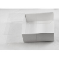 100 Pack of 8cm Square Wedding Invitation Coaster Favor Function product Presentation Cookie Biscuit Patisserie Gift Box - 2cm deep - White Card with  thumbnail