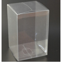 100 Pack of 8x8x10cm Clear PVC Plastic Folding Packaging Small rectangle/square Boxes for Wedding Jewelry Gift Party Favor Model Candy Chocolate Soap  thumbnail