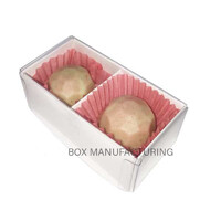10 Pack of White Card Chocolate Sweet Soap Product Reatail Gift Box - 2 Bay Compartments - Clear Slide On Lid - 8x4x3cm thumbnail