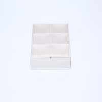 10 Pack of White Card Chocolate Sweet Soap Product Reatail Gift Box - 6 Bay Compartments - Clear Slide On Lid - 12x8x3cm thumbnail