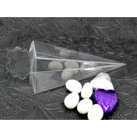 10 Pack of Clear Pyramid Triangle Shaped Small Clear Gift Box - Bomboniere Jewelry Gift Party Favor Model Candy Chocolate Soap Box thumbnail