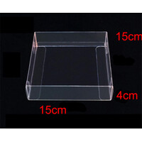 10 Pack of 15*15*4cm Clear PVC Plastic Folding Packaging Small rectangle/square Boxes for Wedding Jewelry Gift Party Favor Model Candy Chocolate Soap  thumbnail
