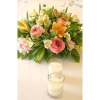20 White Wax Clear Glass Holder Votive Candle - Wedding Event Centrepiece Table Decoration thumbnail