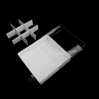 50 Pack of White Card Chocolate Sweet Soap Product Reatail Gift Box - 9 bay 4x4x3cm Compartments  - Clear Slide On Lid - 12x12x3cm thumbnail