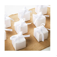 50 Pack of White 5cm Square Cube Card Gift Box - Folding Packaging Small rectangle/square Boxes for Wedding Jewelry Gift Party Favor Model Candy Choco thumbnail