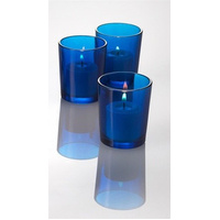 20 Pack Blue Glass Votive Tealight Candle Holders House Party Cenrepiece Xmas Wedding Decor Glass Candlestick Party Decorations Bridal Baby Shower Eve thumbnail