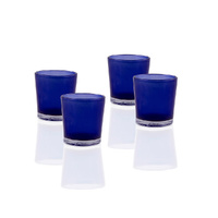 20 Pack Blue Frosted Glass Votive Tealight Candle Holders House Party Cenrepiece Xmas Wedding Decor Glass Candlestick Party Decorations Bridal Baby Sh thumbnail