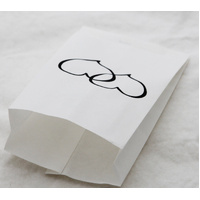 200 Pack Wedding Cake Bags Greaseproof Wax Paper Slice Take Home Favour Large Heart thumbnail