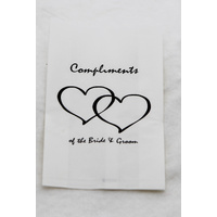 50 Pack Wedding Cake Bags Greaseproof Wax Paper Slice Take Home Favour Heart n Message thumbnail