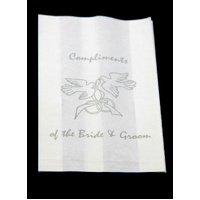 50 Pack Wedding Cake Bags Greaseproof Wax Paper Slice Take Home Favour Silver Doves thumbnail