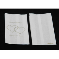 50 Pack Wedding Cake Bags Greaseproof Wax Paper Slice Take Home Favour Silver Heart n Message thumbnail