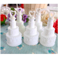 100 Pack Mini Wedding Cake Bubble Bottles send off wedding favors custom party favors thumbnail