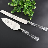 Cutting Cake Knife and Silver Blade Cake Server Set Wedding Anniversary Engagement Birthday Party Gift Boxed thumbnail