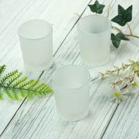 20 Pack Frosted White Glass Votive Candle Holders for Candle Making Kit Tealight Candles Cup Home Decoration thumbnail