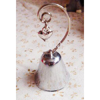 50 Pack of Silver Wedding Kissing Bell Name Card Stand Holder with Heart in Ring Bomboniere Favour Gift thumbnail