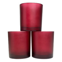 40 Pack Red Frosted Glass Votive Tealight Candle Holders Valentines Day Xmas Wedding Decor Glass Candlestick Party Decorations Bridal Baby Shower Even thumbnail