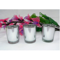 20 Pack Silver Mercury Glass Votive Candle Holders Set For Wedding, Bridal And Baby Shower, Party Function or Home Decor thumbnail