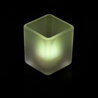 10 Pack Square Cube Frosted Glass 5cm Tealight Candle Holder Festival Decor Wedding Propose Parties Holiday and Home Decor thumbnail