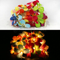 1 Set of 20 LED Tropical Bright Colous Frangipani Flower Battery String Lights Christmas Gift Home Wedding Party Decoration Outdoor Table Centrepiece thumbnail
