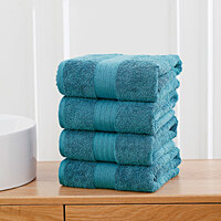 Linenland 4 Piece Cotton Bath Towels Set - Blue thumbnail