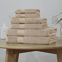 Luxury 6 Piece Soft and Absorbent Cotton Bath Towel Set - Sandstone thumbnail