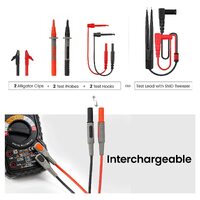 KAIWEETS Soft Silicone Electrician Test Leads Kit CAT III 1000V & CAT IV 600V with Alligator Clips and Needle Probe for Fluke/AstroAI/INNOVA Multimete thumbnail