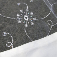 White Sequined Organza Glitter Table Cloth Topper 90 x 90 cm thumbnail