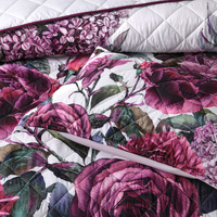 Bianca Abigail Berry Floral Printed Quilted Bedspread Set Super King thumbnail
