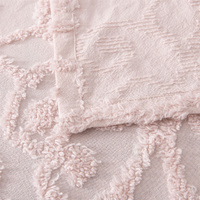 Bianca Ella Blush Cotton Chenille Floral Bedspread Set Super King thumbnail