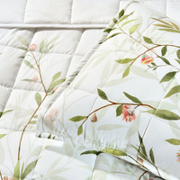 Bianca Corymbia White Floral Printed Quilted Polyester Coverlet Set Super King thumbnail