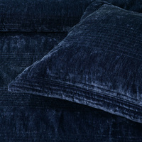 Bianca Cyrano Indigo Soft Velvet Polyester Quilted Coverlet Set Super King thumbnail