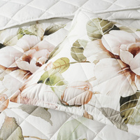 Bianca Rosalia White Floral Printed Quilted Polyester Coverlet Set Super King thumbnail