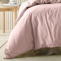 Bianca Acacia Blush Vintage Washed Cotton Quilt Cover Set Super King thumbnail