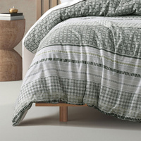 Bianca Drake Green Cotton Sateen Quilt Cover Set Queen thumbnail