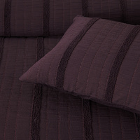 Bianca Malua Grape Jacquard Striped Quilt Cover Set Super King thumbnail