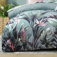 Bianca Mika Green Cotton Sateen Quilt Cover Set Queen thumbnail