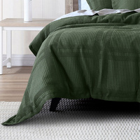 Bianca Sussex Forest Green Cotton Waffle Quilt Cover Set Queen thumbnail