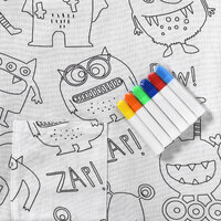 Happy Kids Monster Squad Colour Me In Picnic Blanket 125 x 125 cm thumbnail