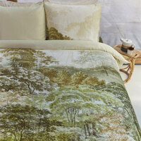 Bedding House Arcadia Green Cotton Sateen Quilt Cover Set Queen thumbnail