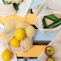 J Elliot Home Lemonade Karma Set of 4 Cotton Eco-Friendly Natural Mesh Storage Bag Set thumbnail