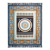 J Elliot Home Kasbah Luxury Fringe Throw 130 x 160cm Blue thumbnail