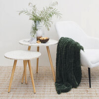 J Elliot Home Rita Sea Kelp Faux Mohair Throw Rug 130 x 160cm thumbnail
