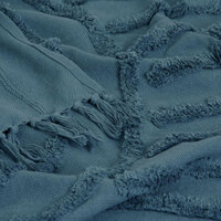 J Elliot Home Zen Luxury Fringe Throw 130 x 160cm Steel Blue thumbnail