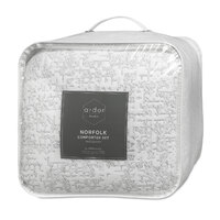 Ardor Norfolk White 3 Pcs Embossed Comforter Set Queen/King thumbnail