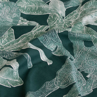 Ardor Indra Teal Palm Leaf Printed Quilt Cover Set King thumbnail