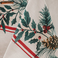Ladelle 100% Cotton Evergreen Festive Christmas Holiday Tablecloth 150 x 300 cm thumbnail