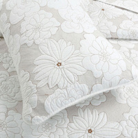 Cotton Rich Lightly Quilted Coverlet Set Floriade Pink Queen thumbnail